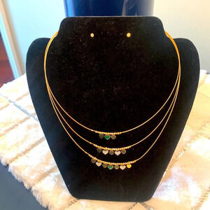 Rare find 750 real Italy gold 11 grams 18 karat  3 tiers Necklace